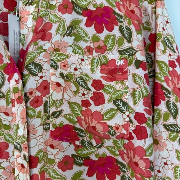 Outerknown Women's Button Up Long Sleeve Shirt‎ Floral Multicolor Organic Cotton - Picture 6 of 14